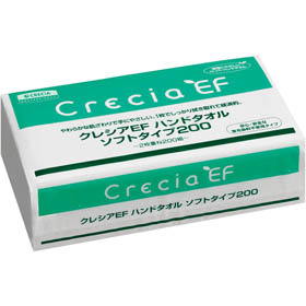 クレシアEF ハンドタオル ソフトタイプ200 230×218mm 1袋(200組400枚入) Y006983