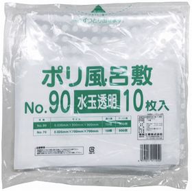 ポリ風呂敷 水玉透明90角 厚0.035mm 900×900mm 10枚入 17507