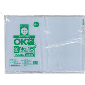 OK袋 0.03mm 紐付 16号 340×480mm 1袋(100枚入) Y007241