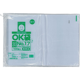 OK袋 0.03mm 紐付 17号 360×500mm 1袋(100枚入) Y007242